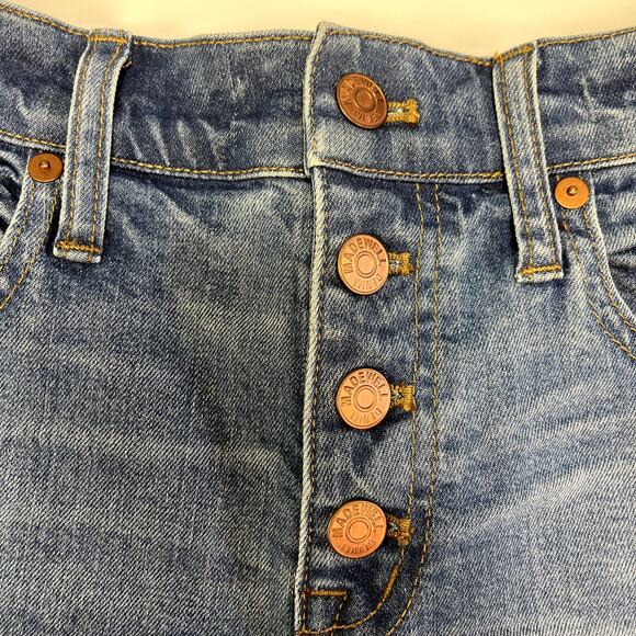 Madewell Button Fly High‎ Rise Denim Cut-Off Jean Shorts Sz 26 Copper Buttons - Picture 11 of 11